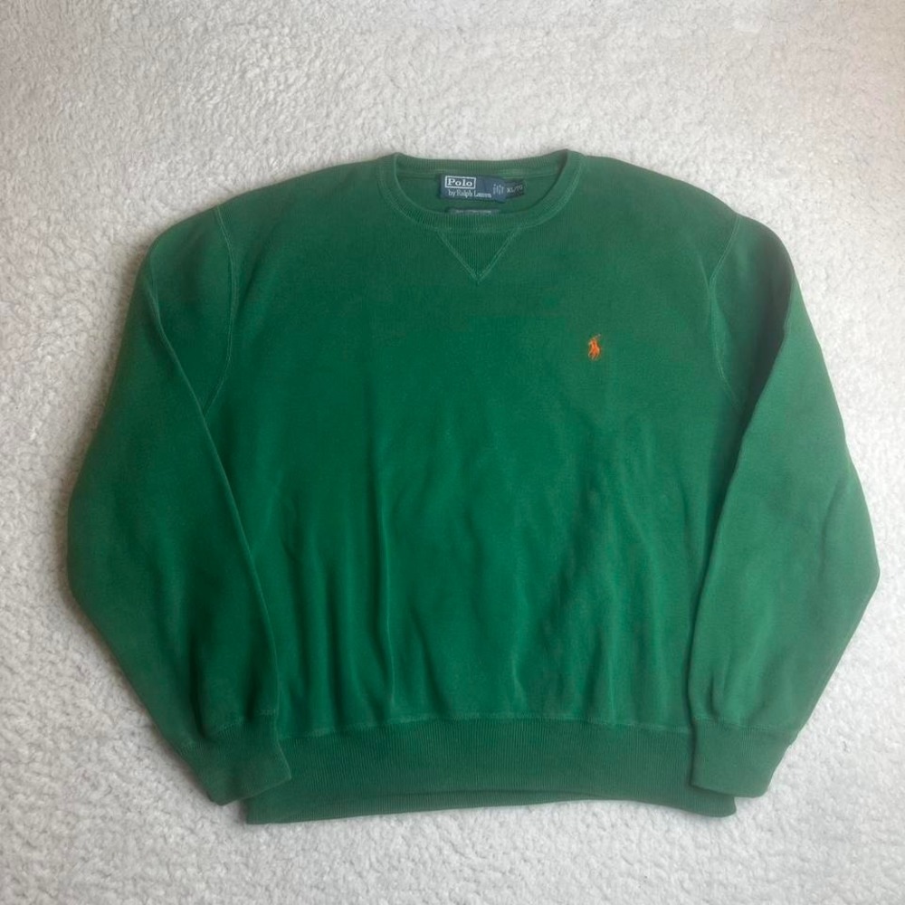 Vintage Polo Ralph Lauren men's green garniture‎ exclue crew neck sweater 90s xl